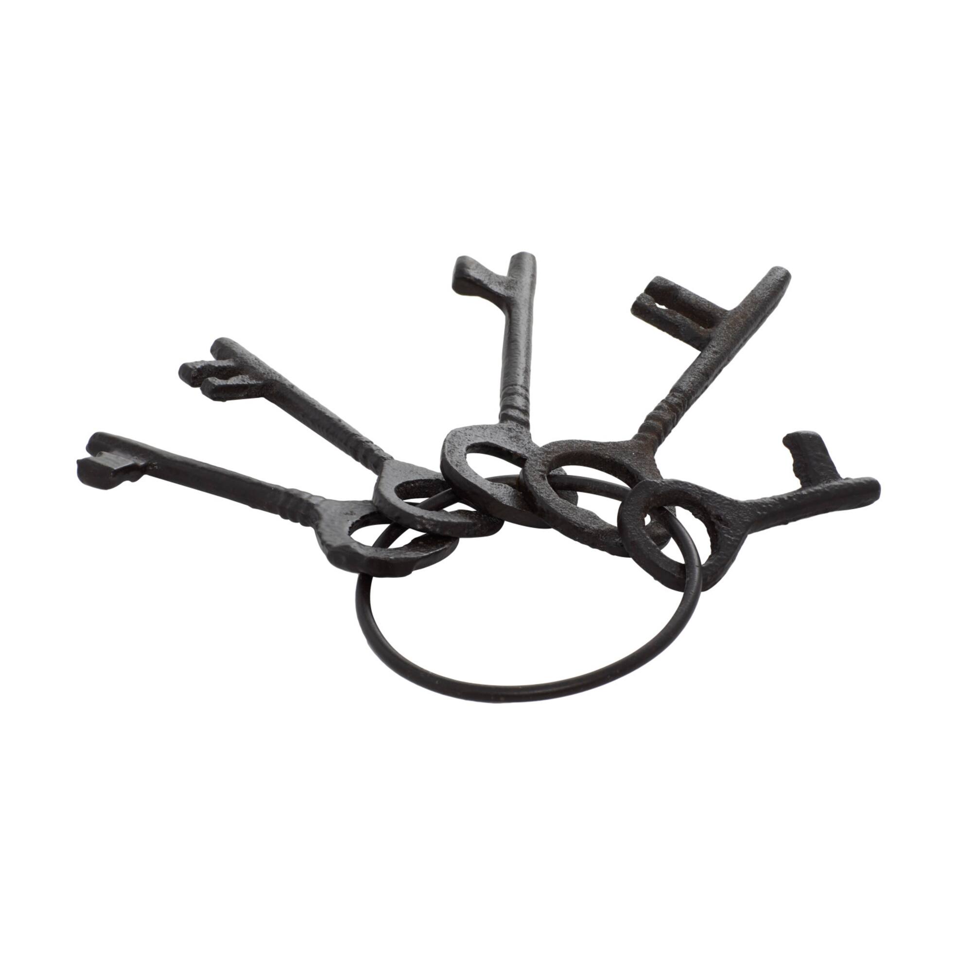 Set of 5" Black Aluminum Industrial Keys, 8" x 3"